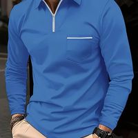 camisa de manga larga de color solido para hombre camisa de golf de media cremallera camisa de tenis para hombre ropa de hombre