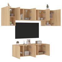 vidaxl muebles de tv de pared 6 pzas madera de ingenieria roble sonoma