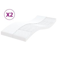 vidaxl colchones de espuma 2 uds 7 zonas dureza 20ild blanco 90x200 cm