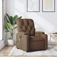 vidaxl sillon reclinable con masaje de tela marron