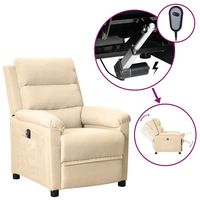 vidaxl sillon reclinable electrico de tela crema