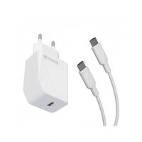 muvit pack cargador usb-c  cable usb-c 20w 1m blanco