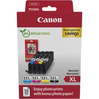 cartucho de tinta original canon cli-551xl bkcmy pack de 4 unidades