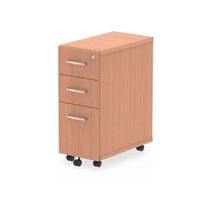 impulse narrow under desk pedestal 3 drawer beech - i001649