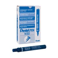 pentel n50 permanent bullet marker broad blue pack of 12 n50-c