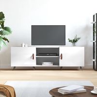 vidaxl mueble de tv madera de ingenieria blanco brillante 150x30x50 cm