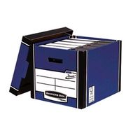 bankers box premium storage box classic fsc blue  white 726 pack 12