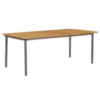 vidaxl mesa de jardin madera maciza de acacia y acero 200x100x72 cm