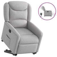 vidaxl sillon electrico reclinable elevable de tela gris nube