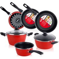 magefesa grana bateria de cocina 5 piezas  set juego 3 sartenes 18-20-24cm acero vitrificado 820c