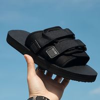 sandalias de hombre de color solido con puntera abierta transpirables y comodas con cierre de gancho y bucle antideslizante y duradero ideales para la playa y el agua en verano