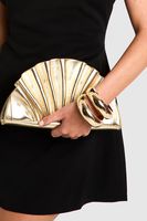 bolso de mano metalico con volante metallics