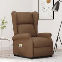 vidaxl sillon de masaje elevable de tela marron