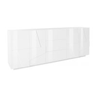 aparador efecto madera blanco brillo 224x44h86 cm