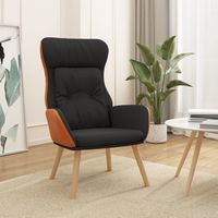 vidaxl sillon de relax de tela y pvc negro