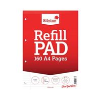 silvine ruled margin punched headbound refill pad 160 pages a4 6 pk