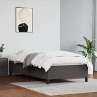 vidaxl estructura de cama sin colchon cuero sintetico gris 90x200 cm