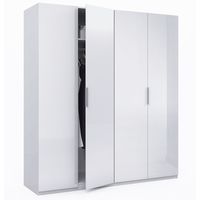 armario ropero 4 puertas color blanco brillo 180 cm ancho
