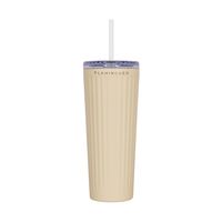 vaso termico con pajita acero inoxidable 08 litros beige