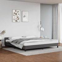 vidaxl estructura de cama con cabecero sin colchon gris 200x200 cm