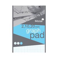 silvine graph pad 21020mm 50 sheets a4 a4gp21020