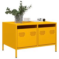 vidaxl mueble tv acero laminado en frio amarillo mostaza 68x50x435 cm