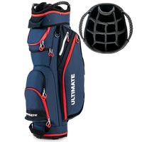 costway bolsa de golf ligera de gran capacidad con 14 divisores 8 bolsillos capucha para lluvia bolsa termica para bebidas 39x25x128 cm azul