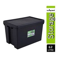 wham bam black recycled storage box 62 litre