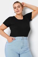 yours body negro manga corta mujer curvy y tallas grandes yours