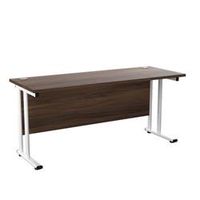 allegro 1600 x 600 rectangular cantilever workstation dk walnutwhite