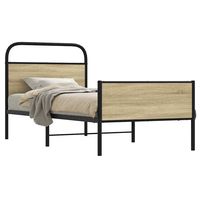 vidaxl estructura de cama sin colchon 75x190 cm madera roble sonoma