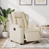 vidaxl sillon reclinable electrico de tela crema