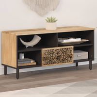 vidaxl mueble de tv madera maciza de mango 100x33x46 cm