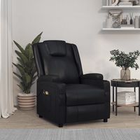 vidaxl sillon de masaje electrico cuero sintetico negro