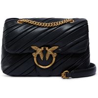 pinko bolso de mano bolsa mini love bag puff en tejido efecto piel negro para mujer