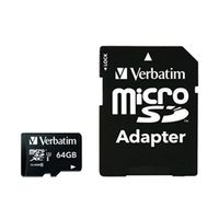 verbatim pro 64gb class 3 micro sdxc card with adaptor - 47042