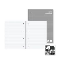 rhino a4 spiral notebook 140 pages 8mm lined with margin