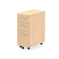 impulse narrow under desk pedestal 3 drawer maple - i001658