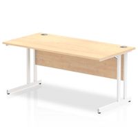 impulse 1600800 rectangle white cantilever leg desk maple - mi002419