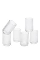 juego de 6 vasos de vidrio transparente 400 ml