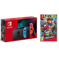 nintendo switch azul neonrojo neon v2  super mario odyssey