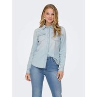 only camisa 15315185 alexa-light blue denim para mujer