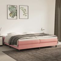 vidaxl cama box spring con colchon terciopelo rosa 200x200 cm