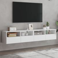 vidaxl muebles de pared tv 2 uds madera ingenieria blanco 80x30x30 cm