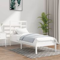 vidaxl estructura cama individual sin colchon madera blanco 90x190 cm