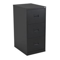 legato steel 3 drawer filing cabinet - black ref tcs3fc-bk