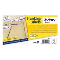 avery franking labels 2 per sheet 140x38mm white - fl01