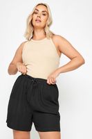 yours pantalones cortos negros con lino  mujer curvy y tallas grandes yours