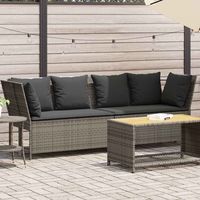 vidaxl sofa de jardin con cojines ratan sintetico gris