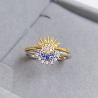 anillos de luna y estrella incrustados con circonitas joyeria de pareja para compromiso anillo de propuesta anillo de fiesta de moda